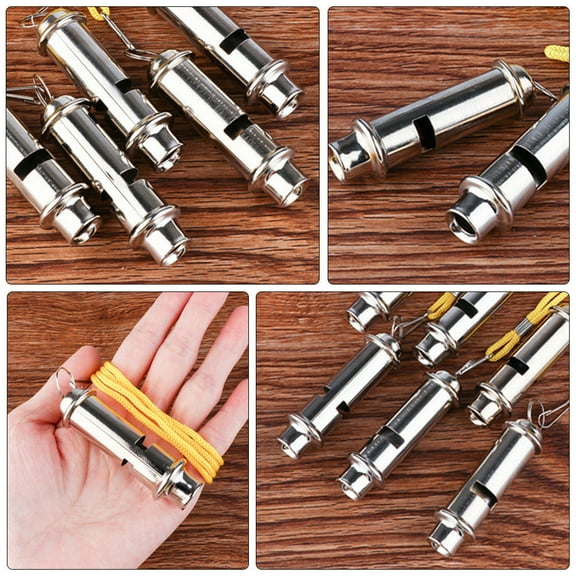Pretyzoom multi usage whistle Whistle Stainless Steel Silver Outdoor Enthusiasts Sports Events 3pcs