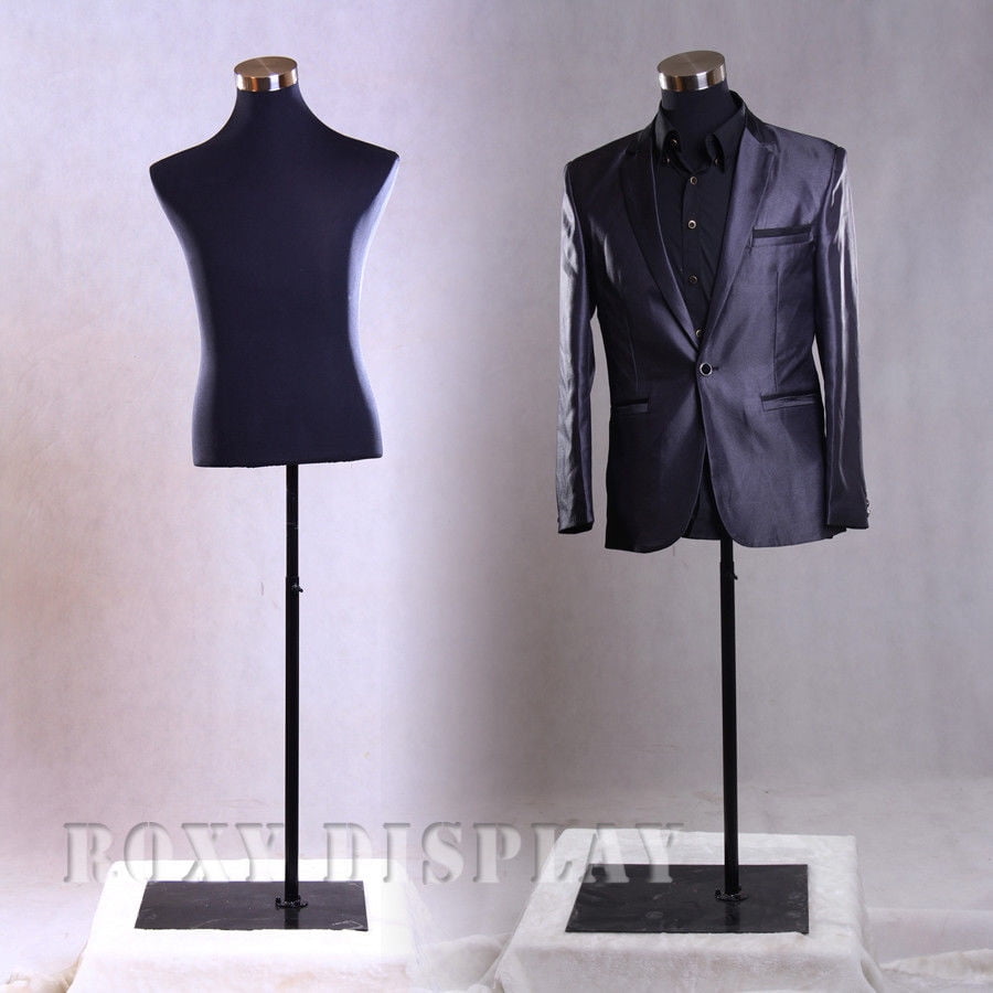 Male Mannequin Form & Hanger BLACK Stand,Torso Men Dress Body Display Shirt 