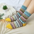thumbnail image 4 of 5Pack Winter Womens Socks, Soft Warm Thick Knit Wool Crew Socks, Casual Vintage  Socks for Women, 4 of 8