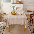 thumbnail image 4 of Inerposs Openwork Jacquards, Counteractive Tassel Tablecloth, Home Table Decoration, Exquisite Embroidery, Versatile Dining Experience, 4 of 6