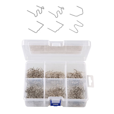 Anself 1200PCS Hot Staples with Storage Box  Staples Flat V M 4 Types for Automotive Machine Welding