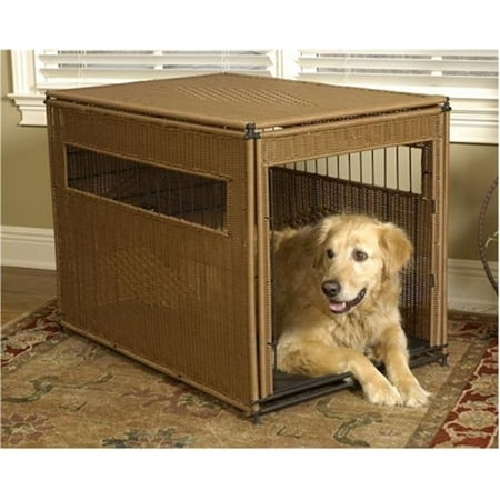 Mr. Herzhers 13502 Mr. Herzhers Wicker Dog Crate - Extra Large-Dark Brown