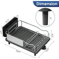 thumbnail image 5 of Stainless Steel Dish Drying Rack - Large Capcity 304 Grade Dish Drainer for Kitchen Counter with Drain Board, Utensil Holder & Detachable Cup Shelf, Rustproof Multifunctional Organizer, 5 of 14