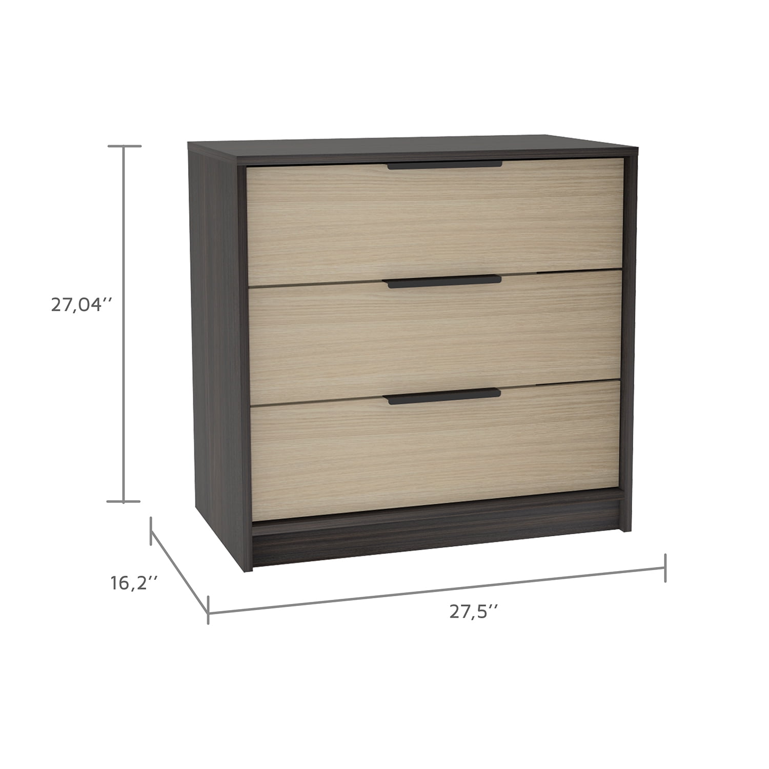 Kadyn 16.3" 3 Drawers Dresser, Chest of Drawers for Living Room, Black Particle Board Nightstand Kadyn 16.3" 3 Drawers Dresser, Chest of Drawers for Living Room, Black Particle Board Nightstand