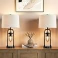 thumbnail image 5 of Kyrid 26" Farmhouse Table Lamps for Living Room,  Lamps Set of 2 with USB Ports and Night Light, Painted Bronze Finish, Bedroom Table Lamp with Oatmeal Fabric Shade, 5 of 11