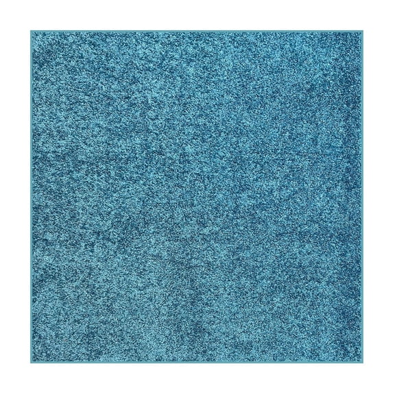 Koeckritz Rugs Dyersburg Real Teal Cut Pile Indoor Area Rug, 6' x 6'