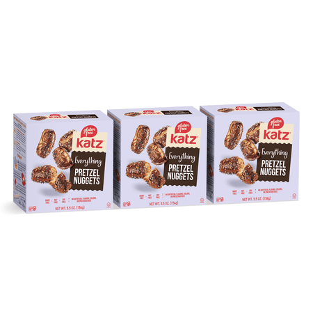 Katz Gluten-Free Everything Soft Pretzel Nuggets |Gluten-Free Dairy Free Nut Free Soy Free Kosher | (3 Pack 5.5 Ounce Each)