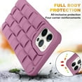 thumbnail image 4 of for iPhone 12 Pro Max Case Cute 3D Weave Grid Design for Women Girls Soft TPU Silicone Phone Case Raised Bumper Corners Full Protective Case Cover for iPhone 12 Pro Max 6.7 inch (Purple), 4 of 13