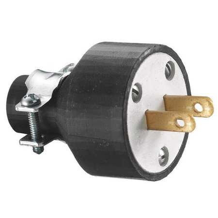 Hubbell Blade - HUBBELL WIRING DEVICE-KELLEMS Blade Plug,Black,Nylon,125VAC,2 Poles RP646
