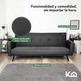 thumbnail image 4 of Sofá Cama Reclinable 3 Personas Sillón Minimalista 2 Posiciones Kingshouse gris oscuro 1, 4 of 8