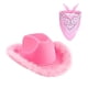 thumbnail image 5 of Sombrero de vaquero con plumas y vaquera de fellaptop, color sólido, Fedora para fiesta, cosplay, para mujer Toalla Cuadrada Rosa, 5 of 6