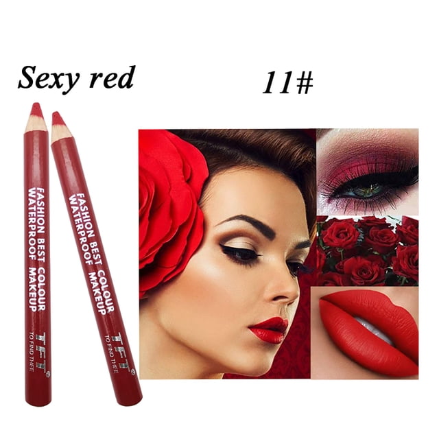 Fiudx Sacapuntas de Lápiz de Sombra de Ojos, Delineador de Labios, 3 En 1, de Metal, 12 Colores, 6 Unidades