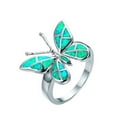 thumbnail image 1 of Grandest Birch Decorative Good-Looking Women Ring Gift Elegant Rhinestone Butterflies Ring Jewelry Accessaries Alloy Green, 1 of 8