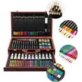 thumbnail image 3 of Art Supplies, 129 Piece Art Kit for Beginners, Teens, Adults in Painting, Coloring, Sketching, Great Art Set in Portable Wooden Case with Crayons, Colored Pencils, Oil Pastels, Watercolor Pens (GIFT), 3 of 7