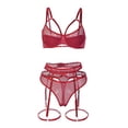 thumbnail image 4 of Gibobby Lencería sexy para mujer Vestido De Dormir Profundo Empalme De Encaje Ahueca hacia Fuera Mini Lenceria Body Mujer(Rojo, G), 4 of 5