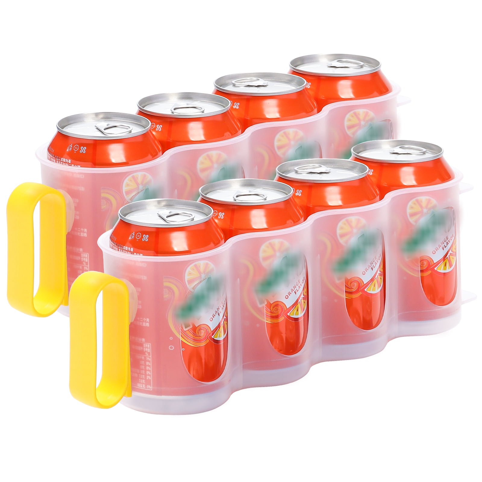 2Pcs Portable Soda Can Organizer for Refrigerator Clear Plastic Fridge