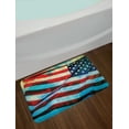 thumbnail image 2 of American Flag Bath Mat, American Flag in the Wind on Flagpole Memorial Patriotism History Image Print, Non-Slip Plush Mat Bathroom Kitchen Laundry Room Decor, 29.5 X 17.5 Inches, Blue Red, Ambesonne, 2 of 2