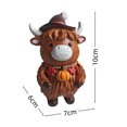 thumbnail image 3 of Thanksgiving Figurine Resin Cow Turkey Decor with Maple Leaves Pumpkin for Holiday Tabletop Display Fall Home Accent, 3 of 3
