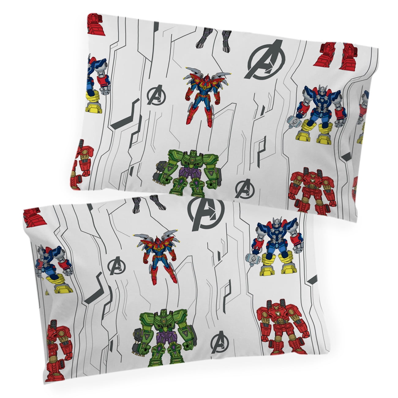 Marvel Avengers Mech Punch 4-Piece Childs Grey Microfiber Bed-in-a-Bag, Twin