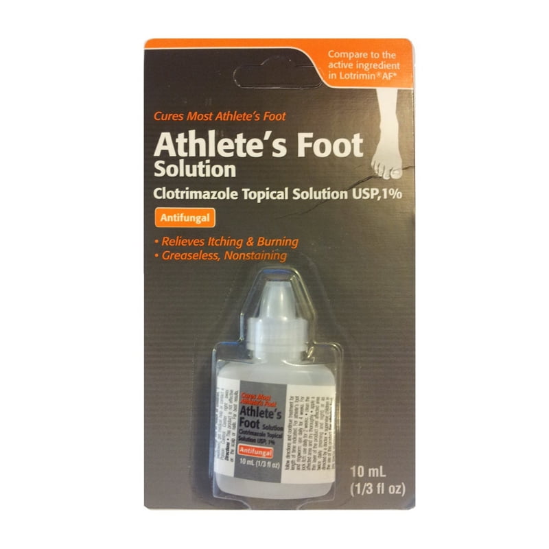 Clotrimazole Antifungal Athletes Foot Clinical Topical Solution, 10 Ml