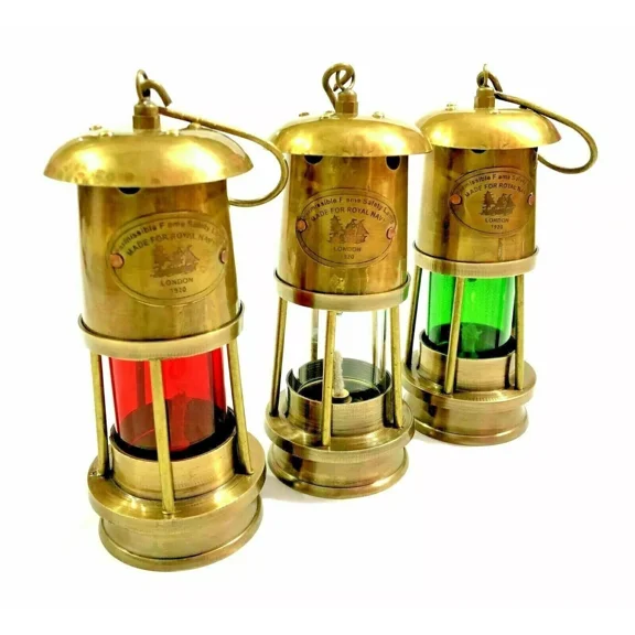 Vintage Antique Brass Miner Lamp Lantern Collectible Nautical Maritime Ship Lantern Oil lamp Boat Lighting