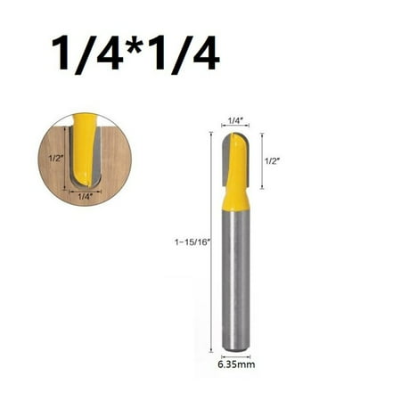 

Long Blade Round Nose Wood Router Bit Long Reach Core Box Cutter 6.35mm Shank