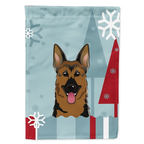 Caroline's Treasures BB1707GF Winter Holiday German Shepherd Flag Garden Size , Small, multicolor
