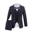 thumbnail image 4 of Visaccy Boys 5pcs Suit Tuxedo Suits for Toddler Boys Ring Bearer Suit Wedding Black Outfit Jackets Vest and Pants Suits Size 4, 4 of 5