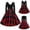 Red, variant on BLTIBY 2024 Vintage Christmas Dress for Women Fall Winter V Neck Long Sleeve 1950s Cocktail Pleated Dresses Evening Party Prom Outfits Knee-Length with Belt Red 2 XL