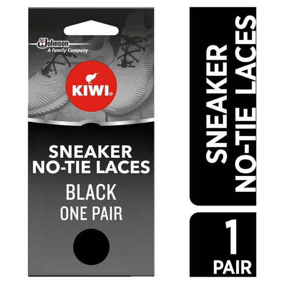 KIWI Sneaker No-Tie Shoe Laces, Black (1 pair)
