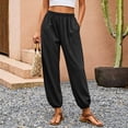 thumbnail image 6 of Yifymode Women Barrel Pants Wide Leg Palazzo Summer Baggy Harem Boho Casual Trousers with Pockets Beach Vacation,Black M, 6 of 6
