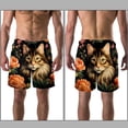 thumbnail image 3 of luoweisi Men's Beach Shorts Quick Dry Swim Trunks with Mesh Lining Cartoon Cat XL, 3 of 5
