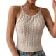 thumbnail image 1 of Playeras,Blusas y Tops,Ropa para Mujer Verano camisetas sin mangas para las mujeres Chaleco sin espalda con tirantes y cuello con cordones para mujer (Beige, M), 1 of 4