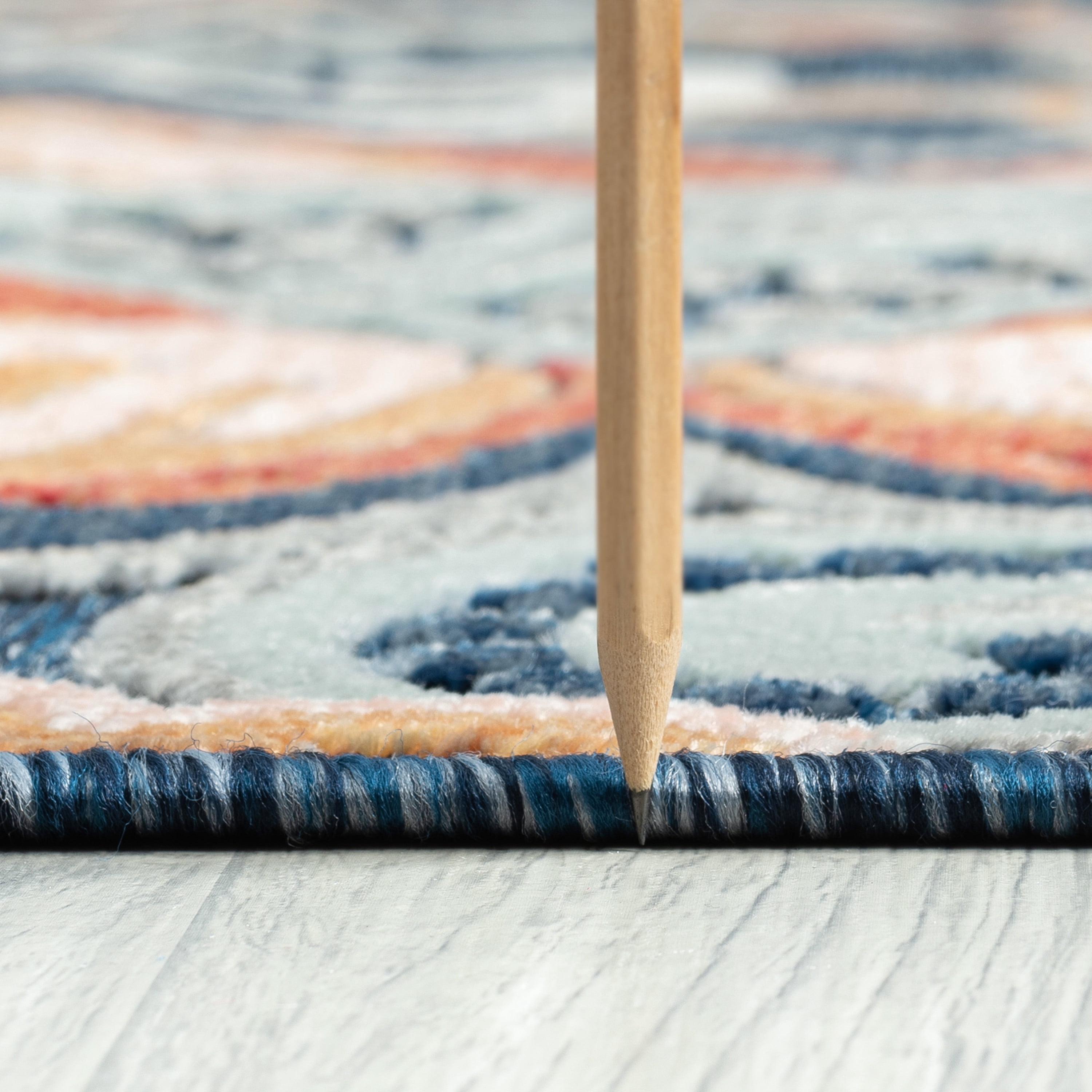Bliss Rugs Tropical Floral Indoor Outdoor Area Rug for Patio, Porch, Garden Modern | Dark Blue, 3'10'' x 5'3''