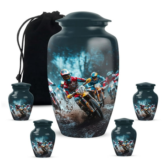 KARYLIZ Motorcycle Riding Urns For Human Ashes Adult Female, Cremation Urn Ash, Memorial Gift for Male & Female, Decorative for Funeral & Burial Human Adult Remains