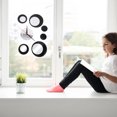 thumbnail image 4 of MasteelfCA Black and Silver Circle 3D Crystal Mirror Wall Clock Acrylic Mirror Wall Sticker Clock Home Decor, 4 of 7