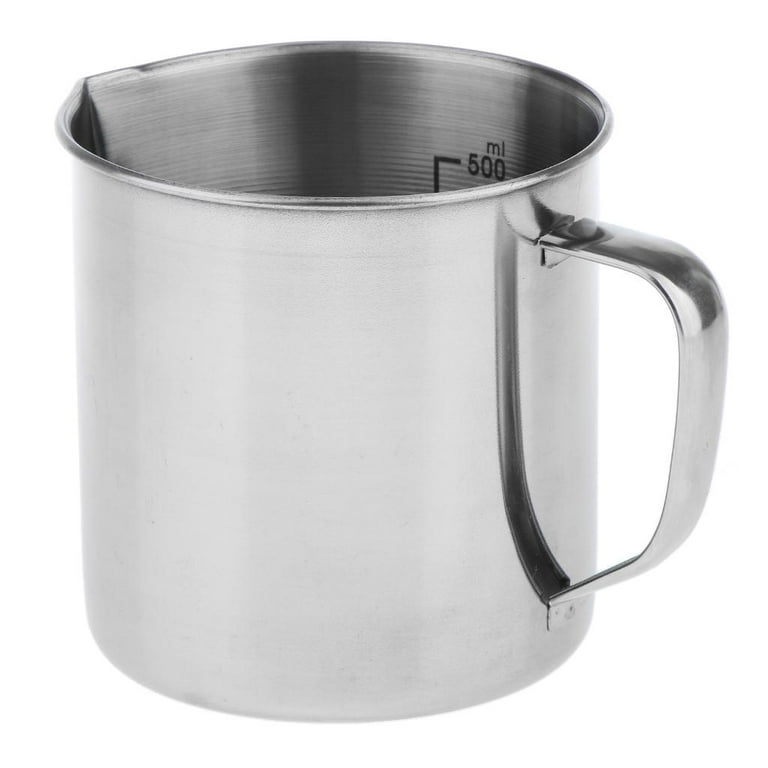 Stainless Steel Measuring Cup Beaker Jug Container Kitchen Liquid Food Oil Measurement, 500ml, Size: 500 ml