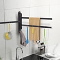 thumbnail image 6 of Swivel Towel Rack Over, The Door Towel Rack, Rustproof and Sturdy Space Saving Towel Hanger,Towel Bar Swing Out 180° Rotation, Wall Mounted/Glue Mounted Towel Rod with Hook for Bathroom, Kitchen, 6 of 8