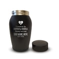 thumbnail image 3 of Personalized Custom Small Keepsake Urn Engraved with Pet Name, Date, and Dog Design - 5.2" Black Powder Coated Steel Cremation Urn for Dogs Ashes | 12-16 lb Capacity, Rainbow Bridge, 3 of 7