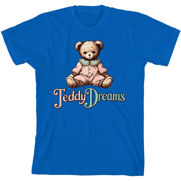 Teddy Dreams Boy's Natural Crew Neck Short Sleeve Tee-Medium