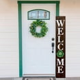 thumbnail image 2 of Interchangeable Welcome Sign for Front Porch 47 x 7.9 Inch Wooden Porch Sign with 30 Interchangeable Designed Patterns for Home Farmhouse Halloween Christmas Thanksgiving Decor (Wood Color), 2 of 9