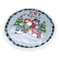 thumbnail image 2 of Falda de árbol de Navidad con flecos de encaje, letrero de corona navideña Let It Snow, muñeco de nieve familiar de metal redondo para garaje, falda de árbol suave, ligera y agradable al tacto de 48", 2 of 7