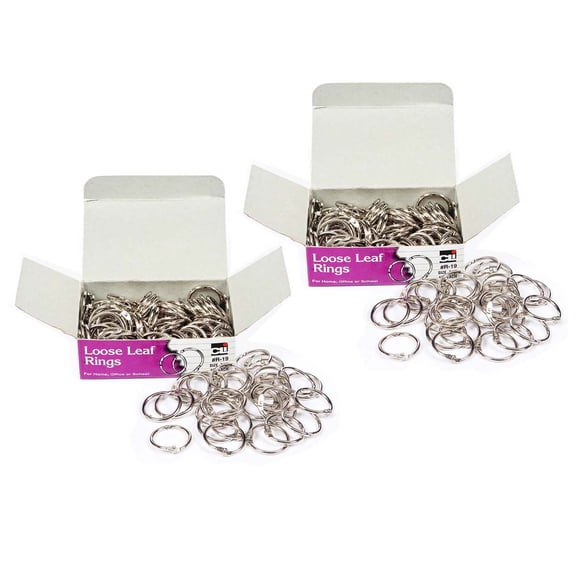 Charles Leonard Loose Leaf Book Rings, 0.75 Inch, Silver, 200 Count
