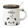 thumbnail image 1 of Taza de panda de 370ml con tapa, cuchara, taza de agua de cerámica de dibujos animados, taza de café para desayuno en el hogar, 1 of 5