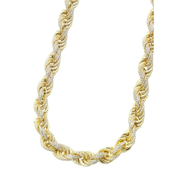 Silver Chain - Gold Iced Out Rope Chain