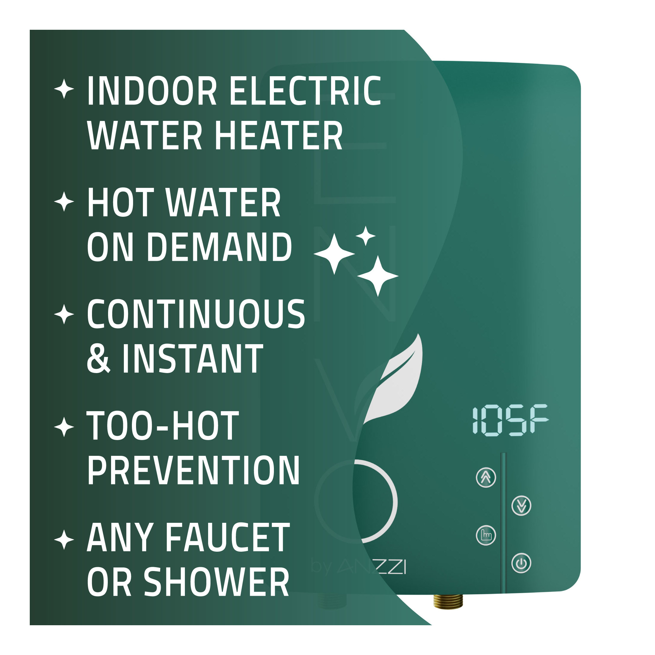 ANZZI Tankless Electric Water Heater Arima Series 14.6 kW Instant Hot Water Heater for Home & Under Sink Use