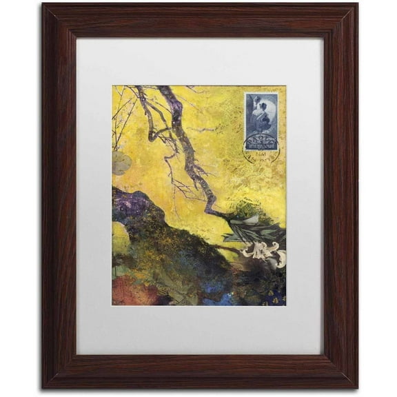 Trademark Fine Art '124 Golden Bough' Canvas Art by Nick Bantock, White Matte, Wood Frame