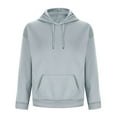 thumbnail image 5 of Mens Hoodies Fall Fleece Lined Plain Hooded Sweatshirts Crew Neck Pullover with Pockets Drawstring Work Wear Sweaters Solid Color Hoody Long Sleeve Tops Sportswear Hoodie for Men, 5 of 6