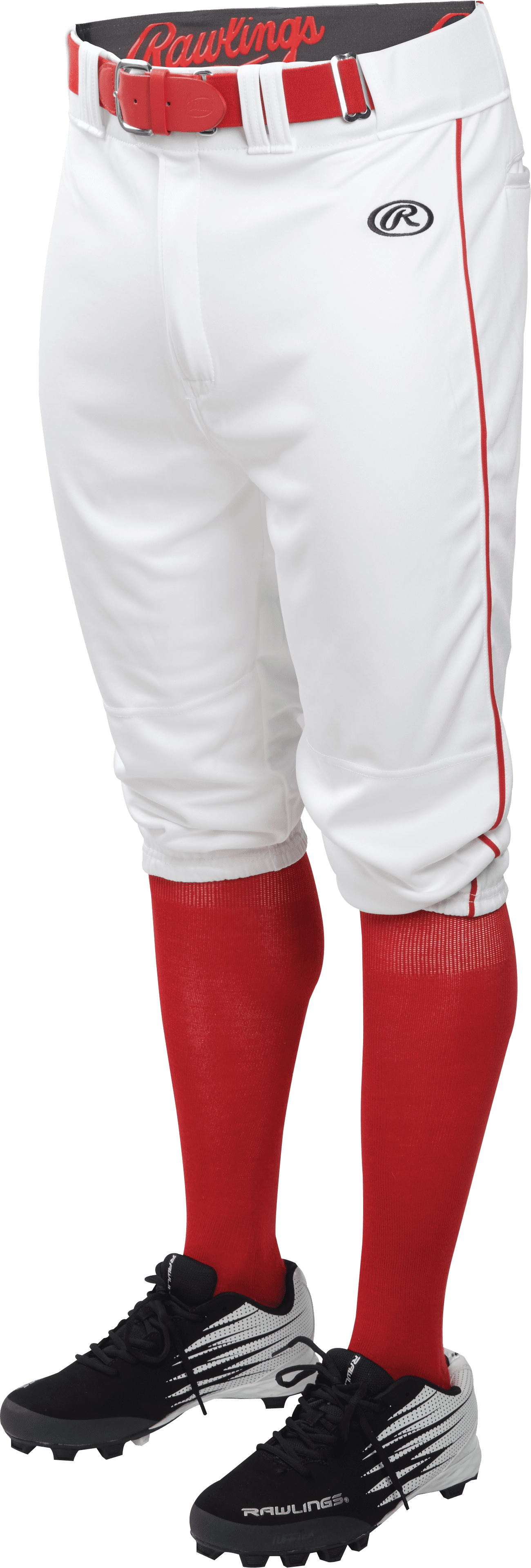 White/Red Rawlings BPVP2 Baseball Pant BPVP2-W/S-XXL XXL 
