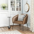 thumbnail image 6 of Quinten Accent Chair Vintage Brown Accent Chair, Modern Style, Plush and durable faux leather fabric, Plywood, Indoor Living, 6 of 12